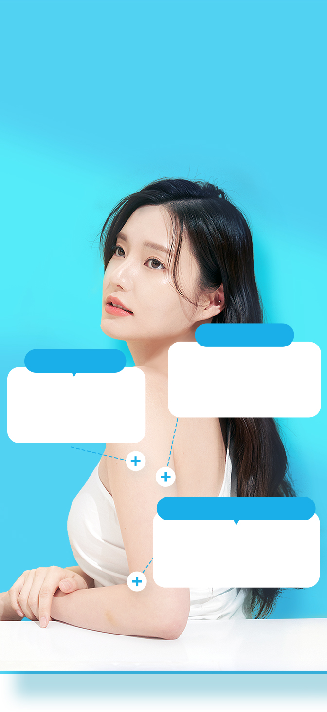 Model with a smooth body line after V-Logic Body PT injection