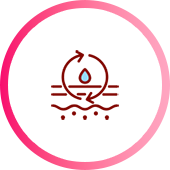 Icon showing improvement of deep wrinkles, skin elasticity, regeneration, hydration, and dermal density