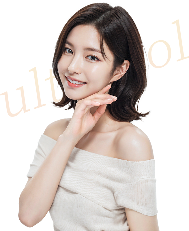 Model with naturally enhanced skin elasticity after Ultracol treatment