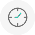 Icon indicating short procedure time and quick recovery